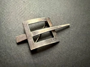 Vintage Gürtelschnalle Brosche Anstecknadel 925 Sterling Silber Modern 2 7/8” x 1 3/8”H - Bild 1 von 3