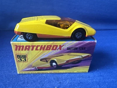 * 1970s MATCHBOX SUPERFAST #33 YELLOW and ORANGE DATSUN 126X MINT IN BOX ! - Image 1 of 4
