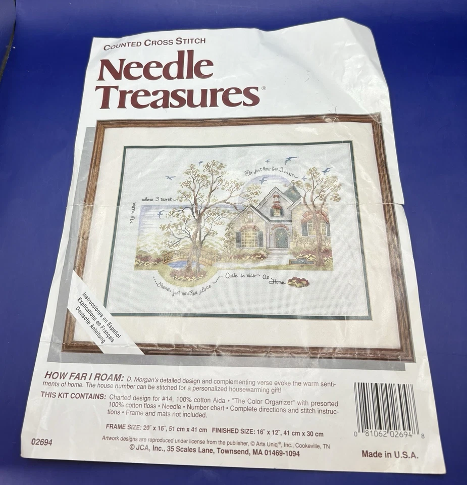 Kit de punto de cruz contado Needle Treasures HOW FAR I ROAM 16X12" 02694 hecho en parte Foto 1 de 2