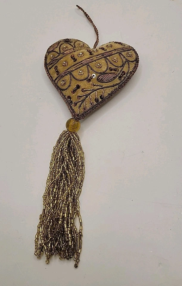 Borlas decorativas con cuentas estilo flor de lis adorno de Navidad de bronce Foto 1 de 4