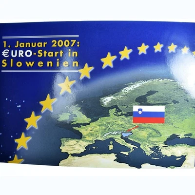 Slovénie, 1 Cent to 2 Euro, Euro start in Slovenia, 2007, euro set, FDC - Photo 1/2