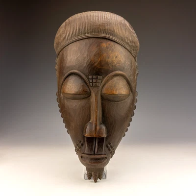 Antique African Tribal - Intricately Carved Baule Wood Mask - Image 1 of 2
