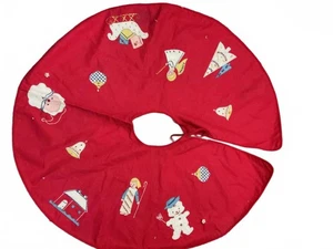 Vintage roter Weihnachtsbaum Rock mit Weihnachtsstickerei - Bild 1 von 8