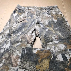 RealTree Camouflage Wrangler Double Knee Pants Mens 38x30 Y2K Faded Hunting VTG - Picture 1 of 8