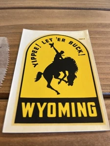 Busta carta cerata vintage originale 1965 decalcomania acqua stato USA Wyoming. - Foto 1 di 3