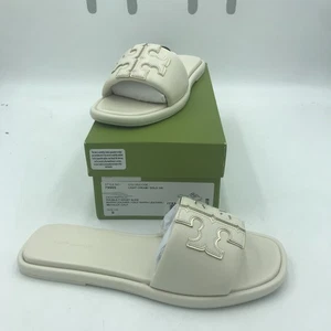Tory Burch Double T Sport Slide Nappaleder Creme/Gold Gr. 9 - Bild 1 von 8