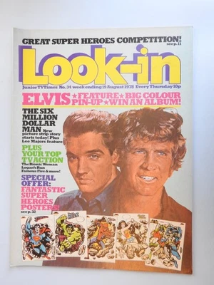 Look-in Magazine #34 - 19th Aug 1978  - Elvis Presley Six Million Dollar Man ++ - Image 1 of 3