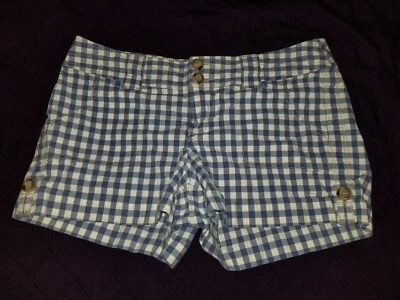 London Jean Women's Shorts Blue Gingham Cuffed Chino Stretch 100% Cotton Size 6 - Image 1 of 4