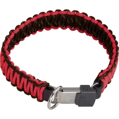 Collar trenzado para perro Herm Sprenger negro y rojo reflectante Paracord