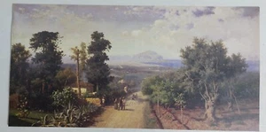 93832 Stampa quadri famosi - Francesco Lo Jacono - Veduta di Palermo - cm 49x24 - Picture 1 of 3