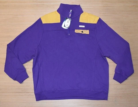 NEW LSU TIGERS 1/4 Zip Pullover Sweater Sweatshirt NCAA Fleur De Lis Licensed Cover