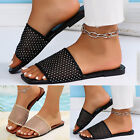 Women Sandals Fashion New Pattern Mesh Bright Diamond Decoration Open Toe