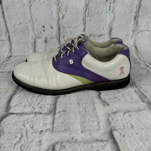 FootJoy Women’s Reen Embroidered Leather Golf Shoes Size 12 Purple - Picture 1 of 6