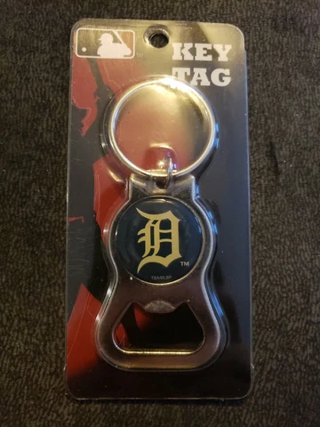 "NEW" MLB Detroit Tigers Classic Blue &White D Bottle Opener Keychain Cover