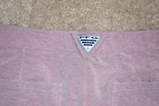 COLUMBIA PFG Size 34 Men's Flat Front Poly Spandex Golf Shorts Pink