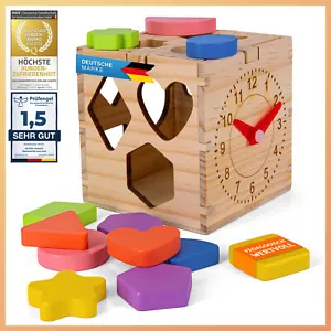 Steckwürfel Holz-Würfel Lernspielzeug-Puzzle Steckbox Spielbox Baby & Kleinkind - Bild 1 von 7