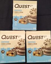 12 Quest Protein Bars 20g DIPPED COOKIES & CREAM BB 10/24 Low Suger Carbs 