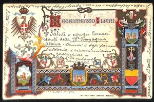 ac6869 - CARTOLINA D'EPOCA - REGGIMENTALI  -  Alpini  1910 - Picture 1 of 1