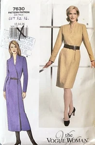 VOGUE 7630 1990’s Wrap Dress Sewing Pattern. CUT - Size 16. - Picture 1 of 2