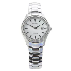 Citizen Silver Ladies Watch Silhouette Crystal Eco-Drive FE1140-86D - Brand New - Picture 1 of 7