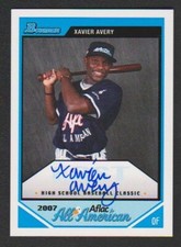 2007 BOWMAN AFLAC ALL-AMERICAN ROOKIE CARD AUTOGRAPH XAVIER AVERY AUTO SP