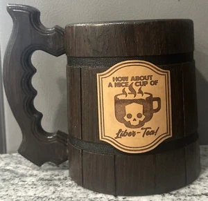 New Helldivers 2 Beer Mug Cup Of Liber-Tea Wooden Stein 22 Oz Cold Drinks - Picture 1 of 4
