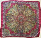 ~ A Pink Paisley Design 40 Inch Square Vintage 100% Silk Ladies Scarf