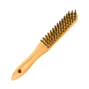 Cepillo de alambre cepillo de limpieza alambre de acero 4 filas mango de madera 290 mm acero 2 cm - Imagen 1 de 2
