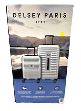Delsey Paris 2-Piece Luggage Spinner Hardside Trunk Set 29" & 22" Silver - NEW