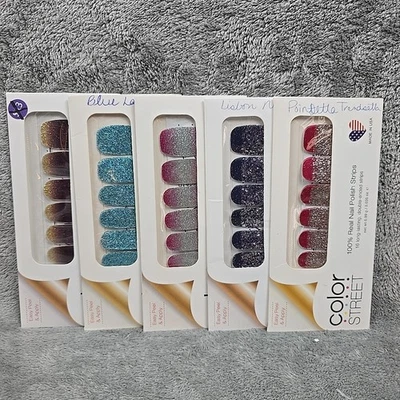 Lote de 5 Tiras de Esmalte de Uñas Color Calle Real Brillo Patrones Retiradas Foto 1 de 4
