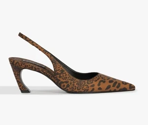 Schutz Lexi Slingback Heels Mid Sculptural Pumps Animal Print Size 7.5 B - Picture 1 of 10