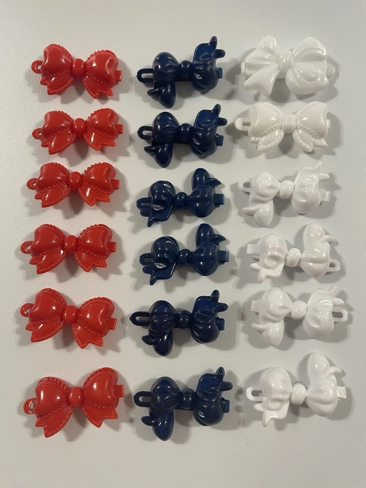 Lote De Colección Niñas Clip de Pelo Lazo Correas Rojo Blanco y Azul Patriótico Años 80’s 90’s Y2K Foto 1 de 4