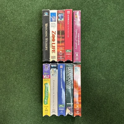 Lot of 10 VHS KIDS WILDLIFE Animals Dinosaurs movies home school Panda Travel - Image 1 of 4