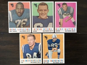 🏈1959 Topps FB Baltimore Colts lote de 5 tarjetas Marchetti HOF grado tarjetas dignas 🏈 - Imagen 1 de 10