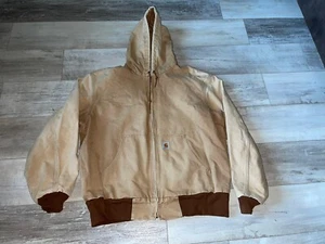 VINTAGE USA CARHARTT J131 BRN BRAUN LEINWAND THERMISCH GEFÜTTERTE KAPUZENJACKE XL REG - Bild 1 von 11
