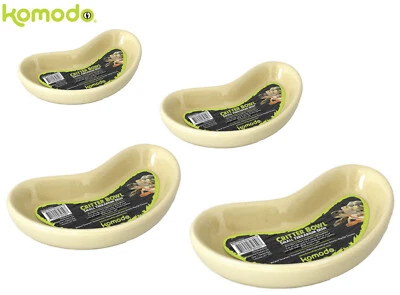KOMODO CERAMIC KIDNEY SHAPED REPTILE VIVARIUM SNAKE FOOD WATER BOWL DISH 4 SIZES