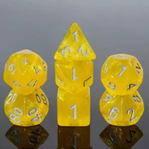 NUEVO JUEGO DE 7 DADOS RPG / D&D - Glisten Lemon Ice - Imagen 1 de 1