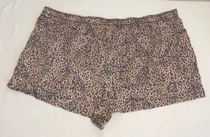 Tan/Black Animal Print Victoria's Secret VS BOXER SHORTS Size XXL Pajama Lounge - Picture 1 of 8