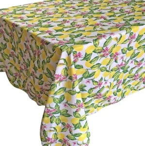 1 Printed Fabric Tablecloth, 52" x 70" Oblong (4-6 people) EURO LEMONS, VL - Picture 1 of 13