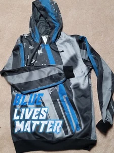 Blue Lives Matter dünne blaue Linie Kapuzenpullover Sport-Sweatshirt - Bild 1 von 5