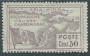1923 CASTELROSSO OCCUPAZIONE DELL'ISOLA 50 CENT MH * - I30-3 - Foto 1 di 1