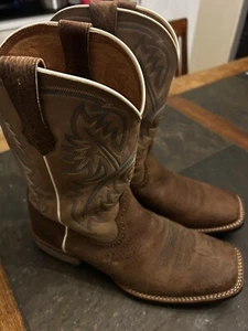 ARIAT Mens Quickdraw Square Toe Cowboy Boots Tumbled Bark/Beige 11 D 10002224 - Picture 1 of 9