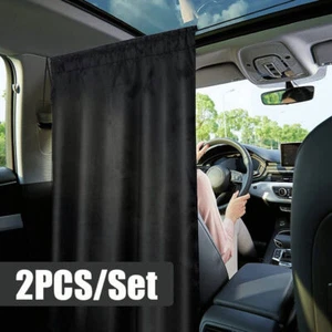 2Pcs Car Accessories Sun Shade Curtains Partition Privacy Curtain UV Sunshade - Foto 1 di 13