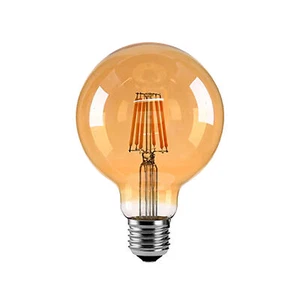 Straight Filament Amber Glass E27 Vintage Edison G95 LED Light Bulb Warm White - Picture 1 of 6