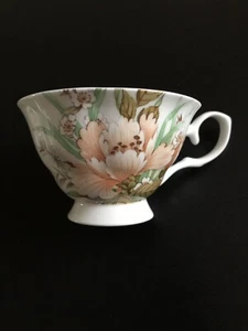 Two (2) Stechcol Gracie Bone china Orange Flower Tea Cups - Picture 1 of 7