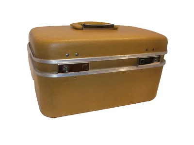 Estuche de viaje cosmético tren duro vintage Boyle con llaves y bandeja beige/dorado Foto 1 de 4