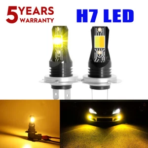 H7 LED Headlight Replace Xenon Hi/Low Beam Switchback White Yellow+Strobe Light - Picture 1 of 14