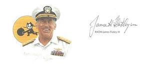 RADM James Flatley III Hand Signed Cut Signature GOE Lithograph C-130 Hercules - Picture 1 of 1