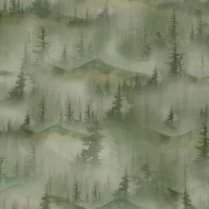 BOLT END 32 INCHES Hoffman Call Of The Wild Green Forest Landscape Cotton Fabric - Picture 1 of 1