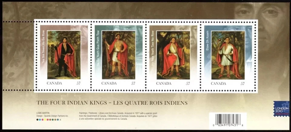 Canada Scott 2383c with London Overprint - Four Indian Kings - 2010 - Image 1 of 1